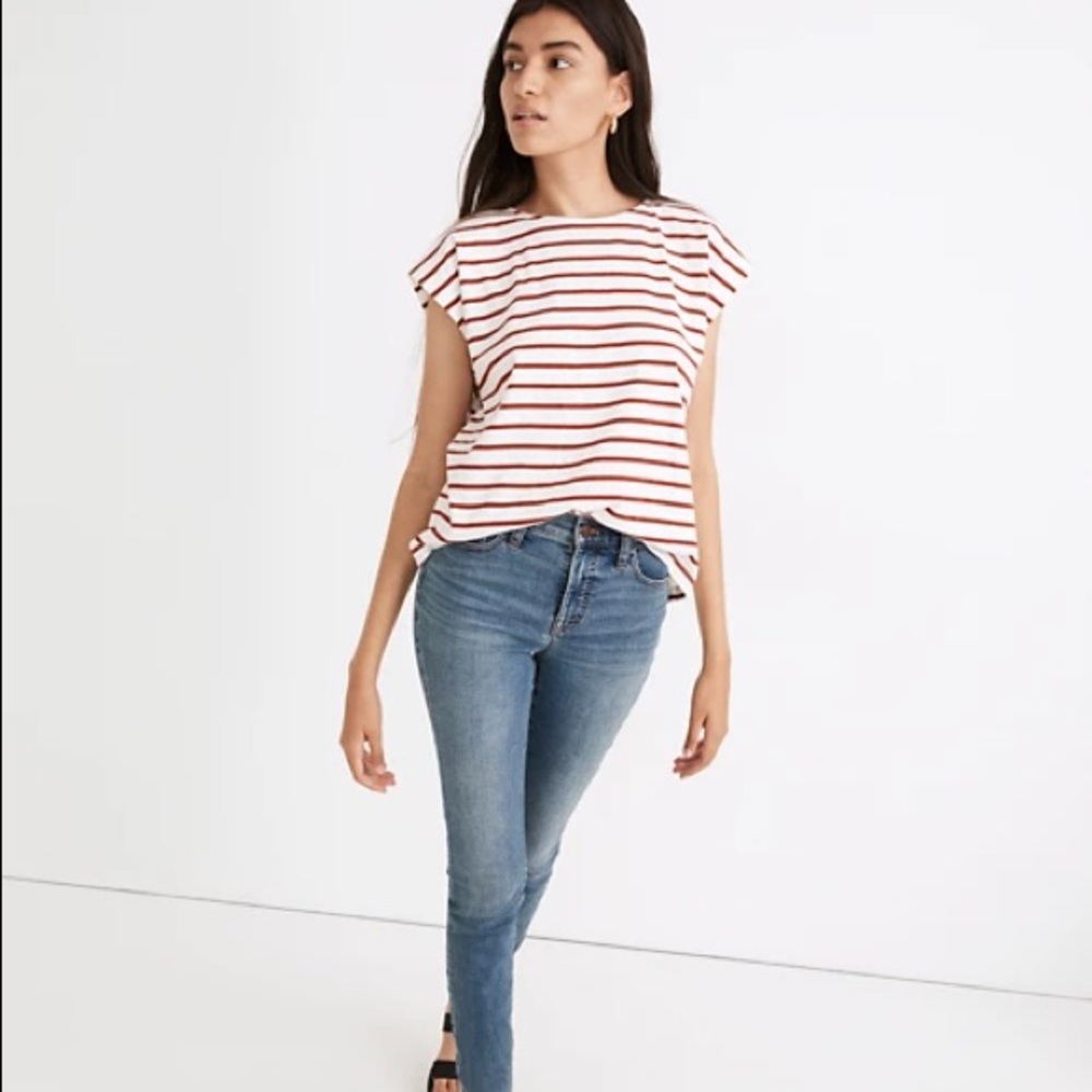 NWT Madewell Shoulder Tee in Stripe